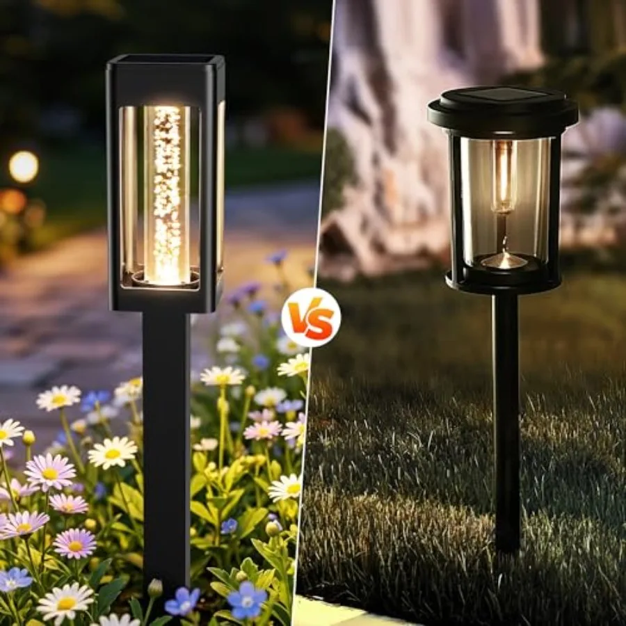 Solar Pathway Lights Outdoor, 6 Pack Bright Glowing Bubble LED Solar Lights Outdoor Garden Lighting, Waterproof Landscape Light