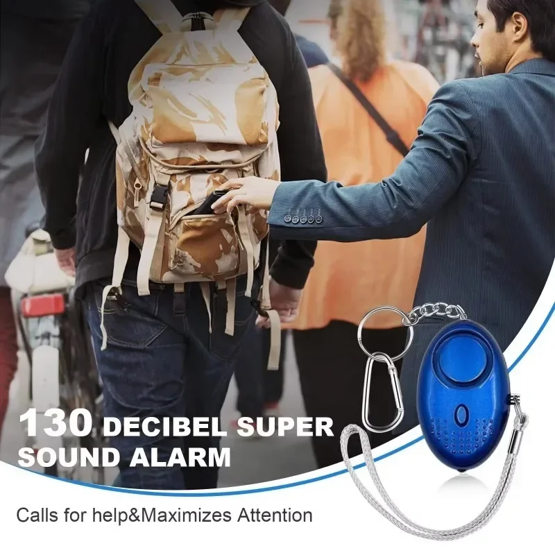1PC 130DB allarme di sicurezza personale allarme di protezione di emergenza Anti-lupo ragazza bambino donne avviso di sicurezza con chiave con fibbia a luce LED