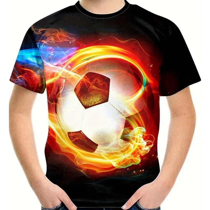 

Kids Flame Football T-shirt Boy Girl Clothes Baby Tees Kids Shirt Tops For Children Short Sleeve Fashion Sports Boys T-shirt