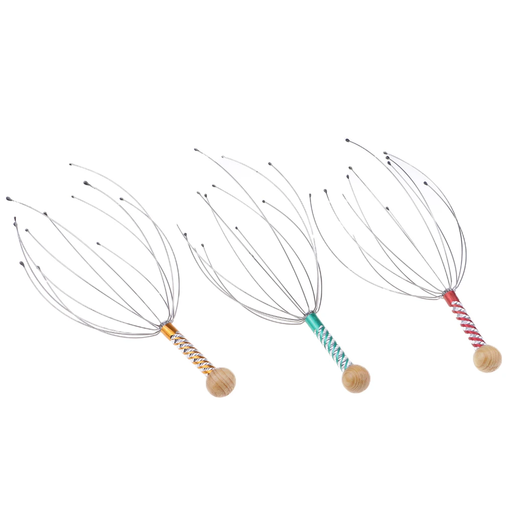 Scalp Massager Hand Held Therapeutic Head Scratcher Steel Wire Head Massager image 2