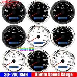 Customized 85mm Analog Pulse Speedometer Gauge with 7 Color Light Waterproof Speed Meter Pulse signal for Car Boat Marine 9-32V