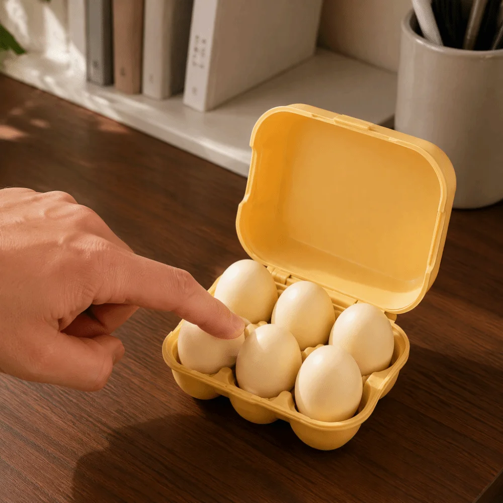 Minimalist Beige Button Clicker Keychain Egg Shape Novelty Press Keychain Keyring Portable Size Egg Button Clicker Office Desk