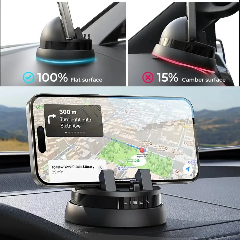 

LISEN Car Phone Holder Mount Dashboard,360° Rotatable Dashboard Cell Phone Holder,Multifunctional Phone Mount for iPhone Samsung