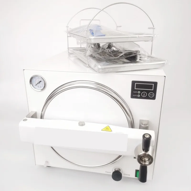 Sterylizator parowy dentystyczny wysokociśnieniowy o pojemności 18 litrów, pionowy, przenośny, narzędzie do dezynfekcji, sterylizator na suchy ciepło do narzędzi do paznokci, dostępny od ręki.