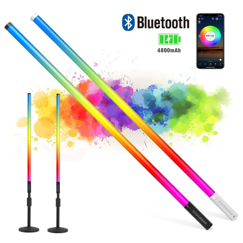 

Hot Sale Smart App Control Rechargeable Battery 4ft Rgb Emitting Diode Tube Color Converter Studio Stand Video Light