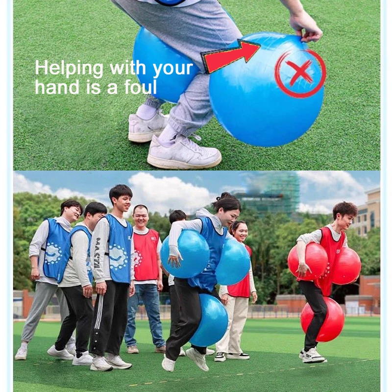Teambuilding Speelgoed voor volwassenen 45 cm Clipbal Dribbelrelais Outdoor-activiteit Sport Opblaasbare rekwisieten Sociale feestinteractiespellen