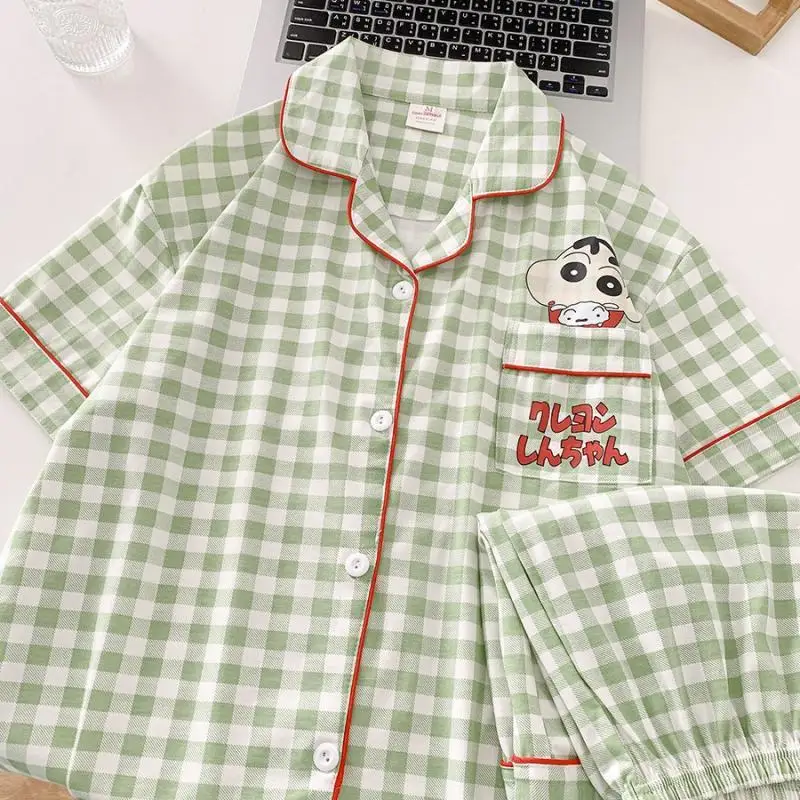 

Kawaii Cute Crayon Shin-Chan Pajamas Short Sleeved Shorts Cotton Loose Student Leisure Comfort Girl Birthday Gift For Children