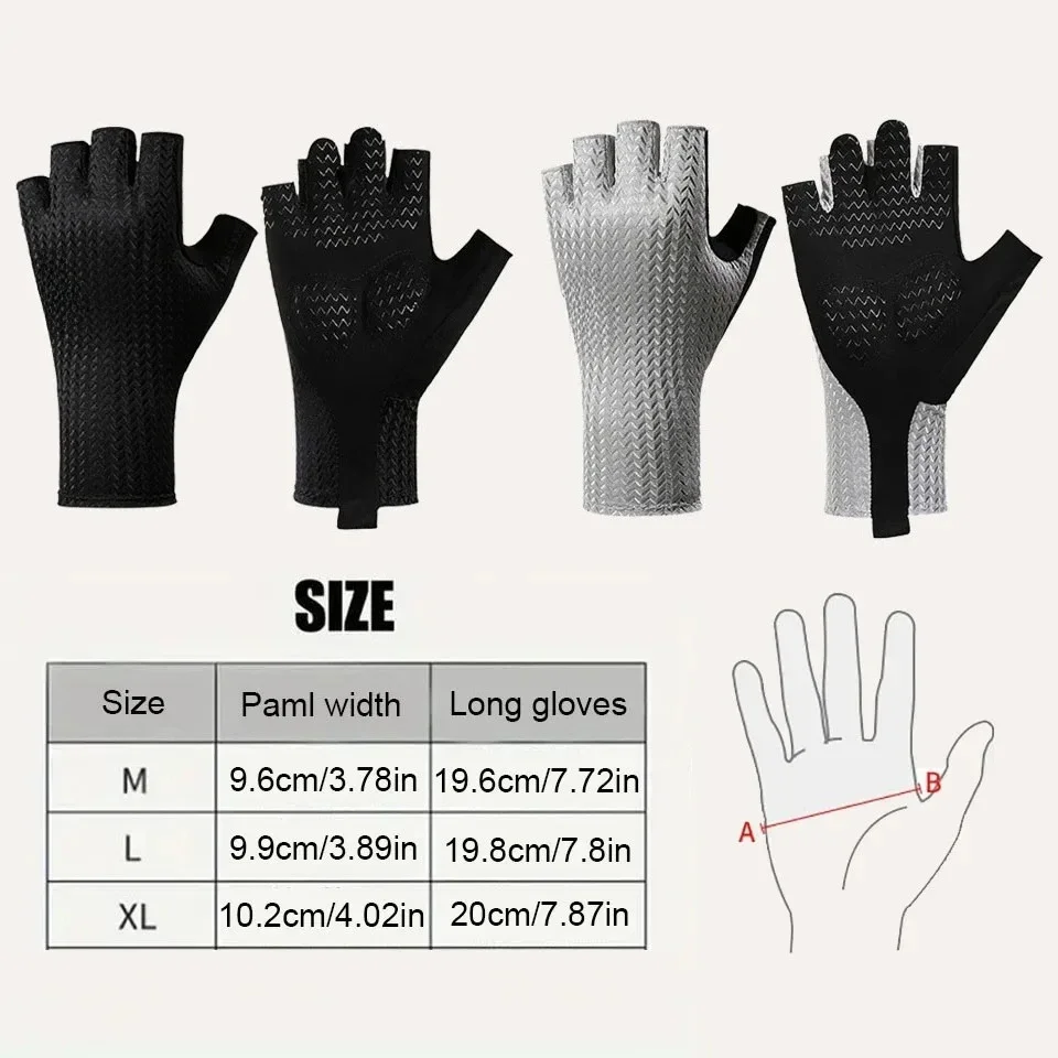 1Pair M/L/XL Summer Breathable Half Finger Cycling Gloves Ultralight Road Bike Gloves Anti-Slip Silicone Pad Cooling Sport Gear