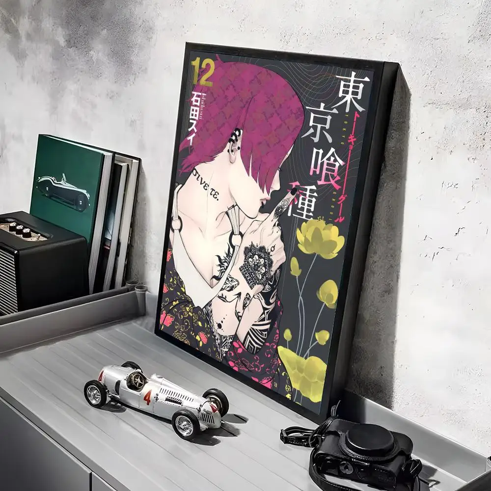 T-Tokyo Ghoul Anime-Poster-Aufkleber, HD-Gemälde, selbstklebende Kunst für Schlafzimmer, Wohnzimmer, Heimdekoration, moderne Wandaufkleber, Geschenk – Detail 13