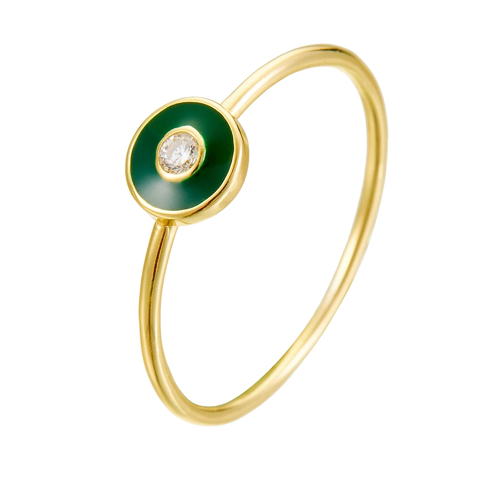 

S925 Sterling Silver Minimalist Ins Style Colored Drip Glaze Baked Paint Ring for Women Simple Hand Jewelry Accessory