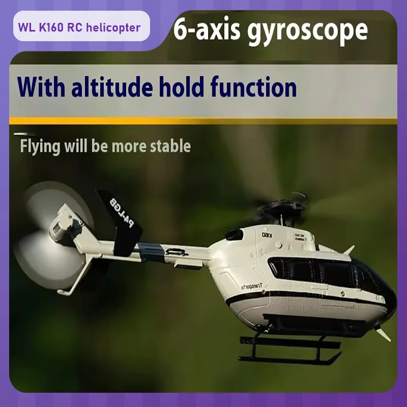 WL K160 RC avion 4 canaux 6G hélicoptère RC sans brosse EC-145 RTF modèle avion canalisé armé une clé décollage et atterrissage cadeau