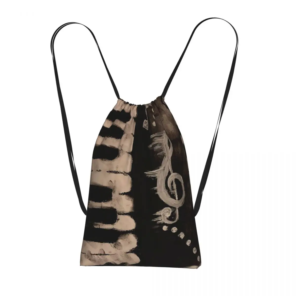 

Piano Key Musical Note Pattern Backpacks Casual Drawstring Bags Sports Bag Book Bags for Travel Students