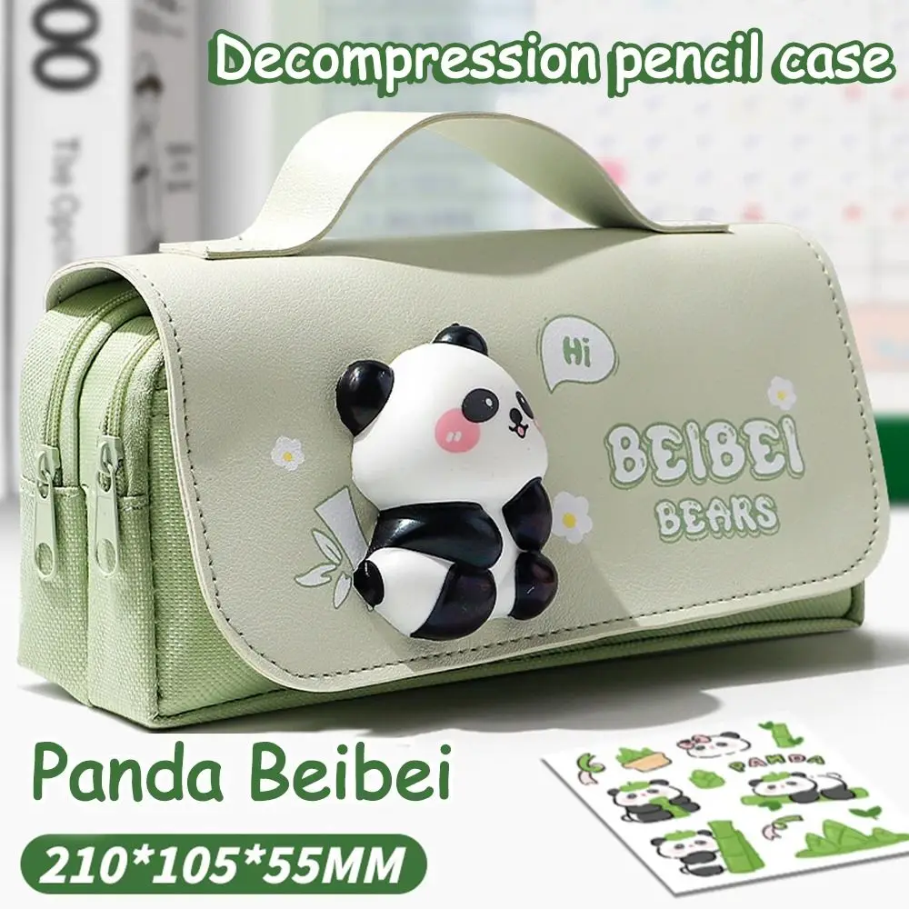 Portable Stationery Storage Pouch 3-layer Large Capacity Pencil Case Students Pencil Box image 5