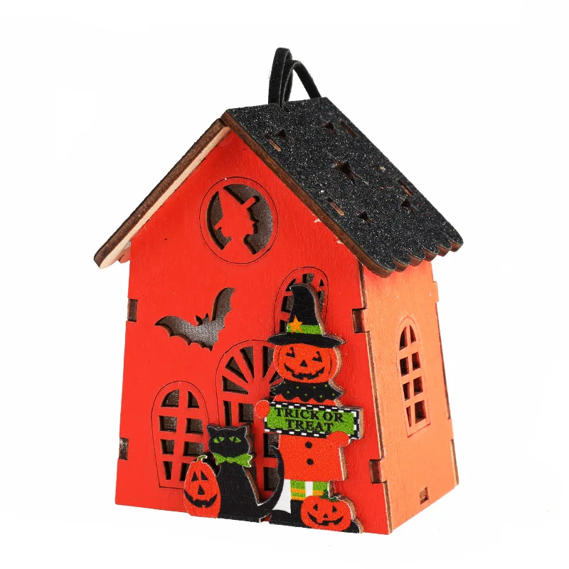 Cute Halloween Decoration Cabin Hanging Fun Holiday Props Small Lights Halloween Party Home Decoration Scene Setting Small Gift