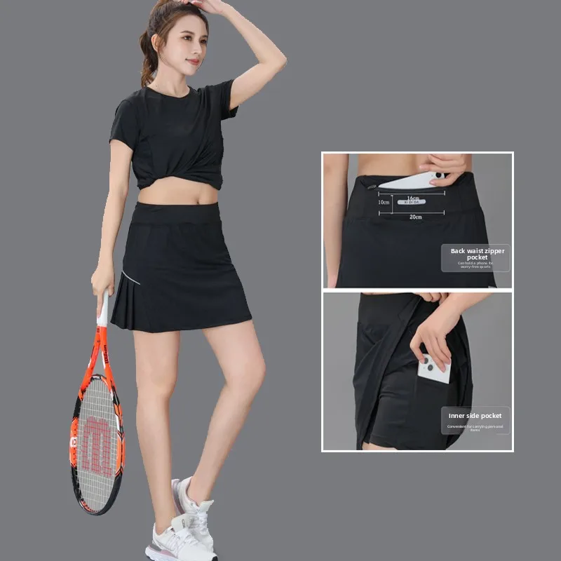 2024 New Badminton orm Women's Running Skirt Spor Qui Dry f-length Skirt for Yoga Tennis Fitn Activities