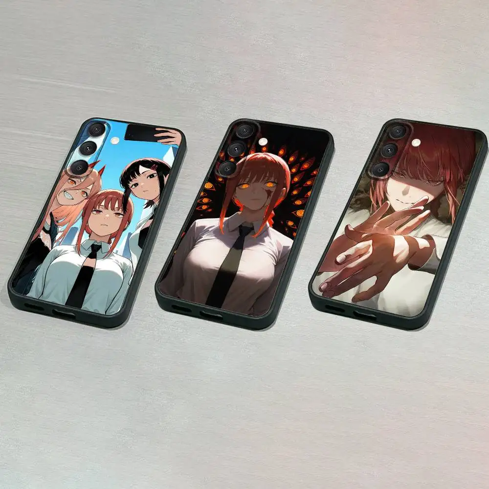 

Chainsaw M-Man Power Makima Phone Case For Samsung S 25,24,23,22,30,21,10,9,Ultra,Plus,Lite,FE,4,5G Black Soft Case