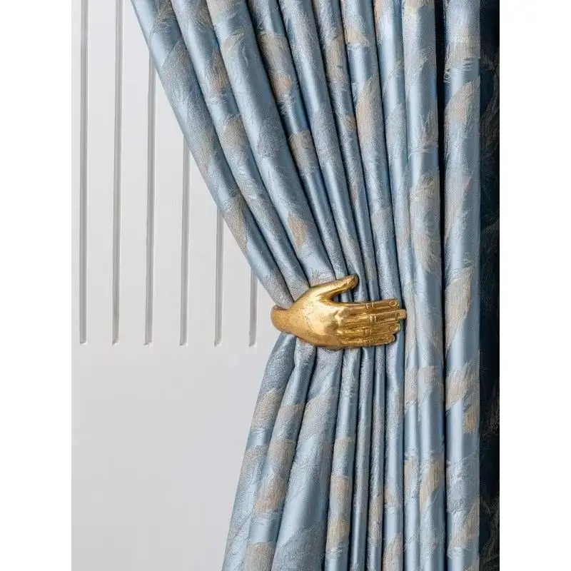 

European Jacquard Luxury Curtains For Living Room Bedroom Milk Tea Color Modern Minimalist High Precision High-end Noble Custom