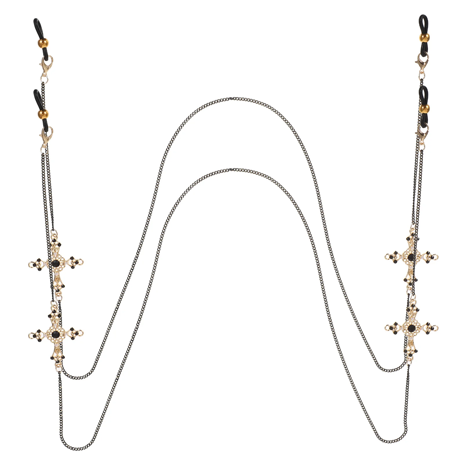 

2 Pcs Vintage Gothic Glasses Hanging Chain Miss Copper Eyeglass Necklace Holder for Women