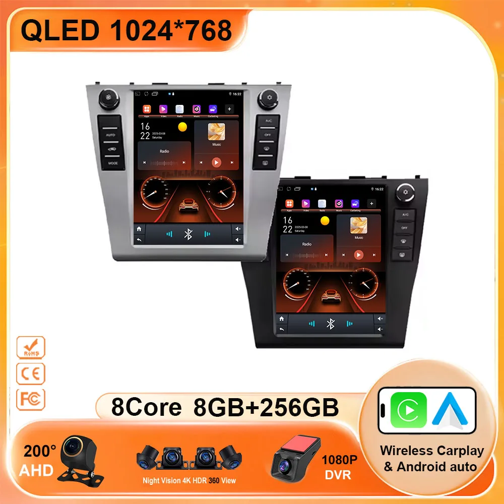 9.7 android 15 Polegada carro dvd multimídia player para toyota camry 6 xv 40 50 2006 - 2011 rádio automático navegação gps carplay 5g