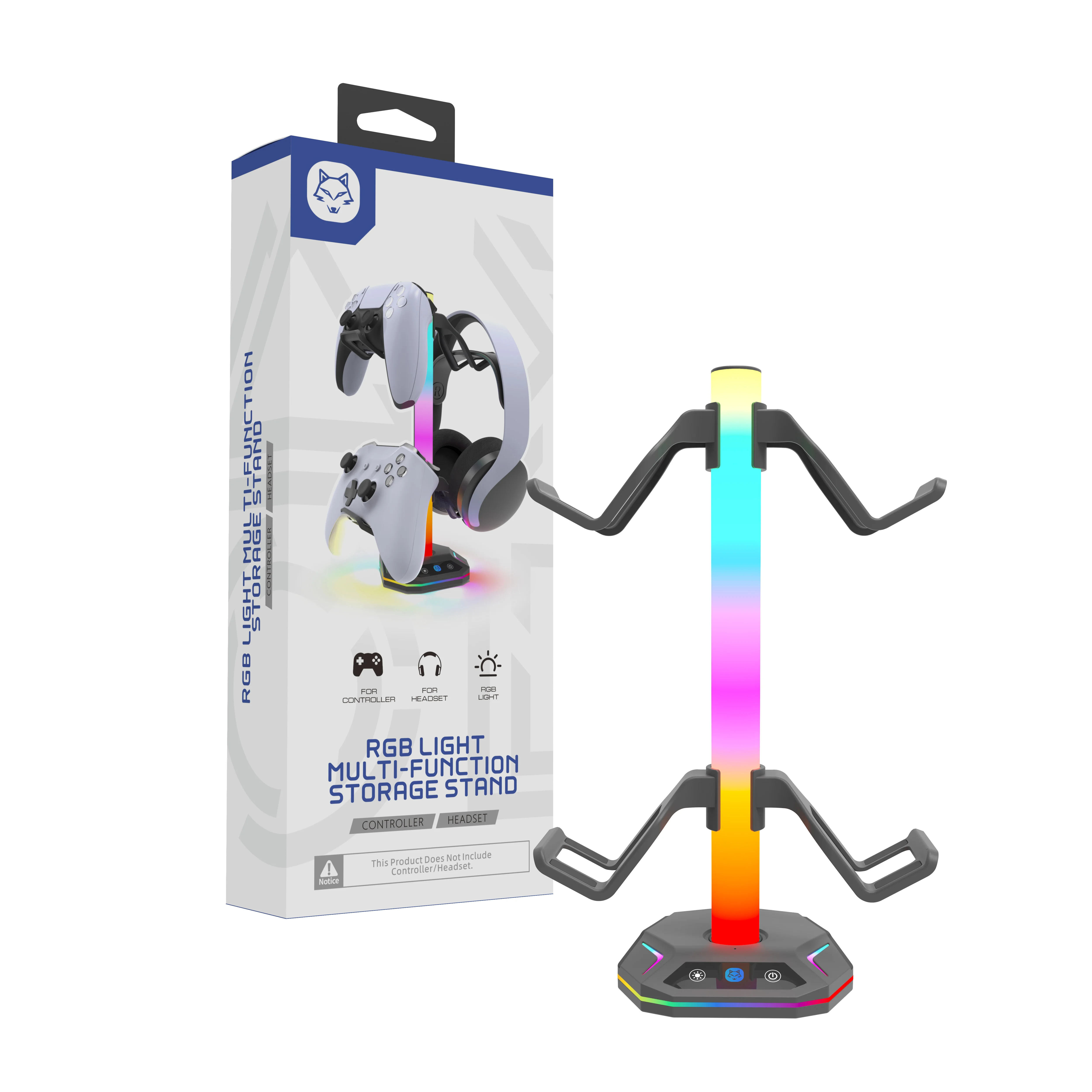 RGB Game Controller Headphone Stand Desk Gaming Headsets Holder for PS5 Desktop Storage Bracket Gamers' Accessories Organization view 6