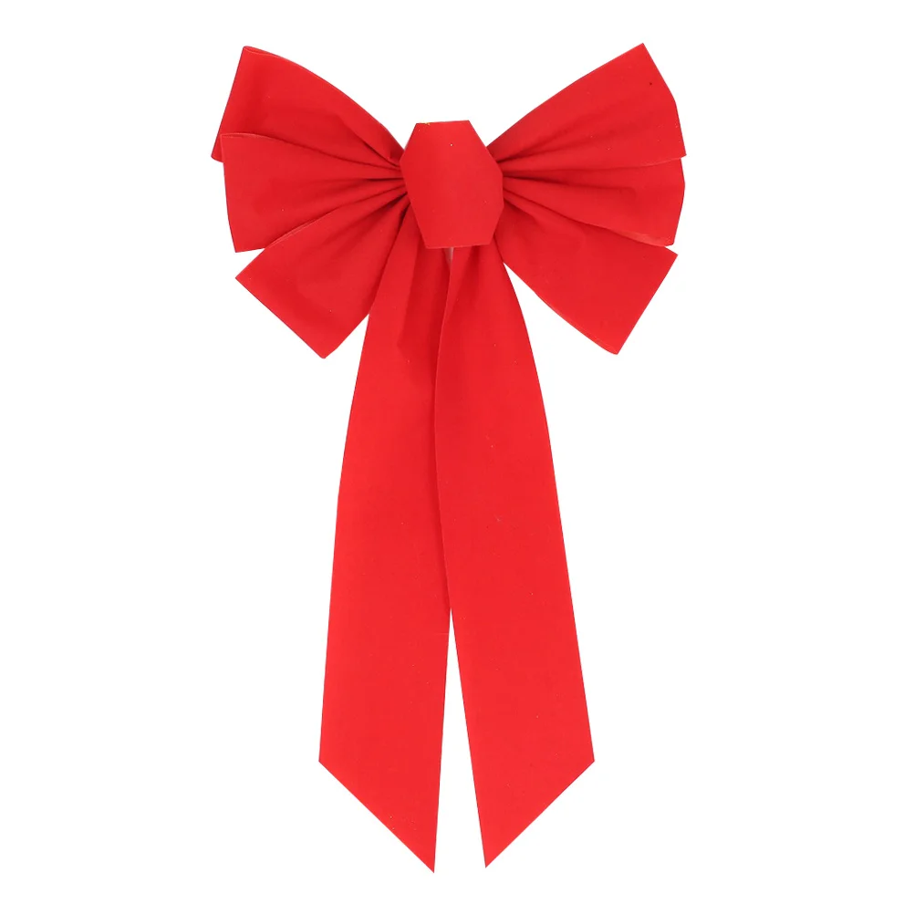 

12 pcs Flannel Christmas Bow Red Festive Tree Decor For Holiday Party Wedding Chair Sash Curtain Knot Garland Decoration