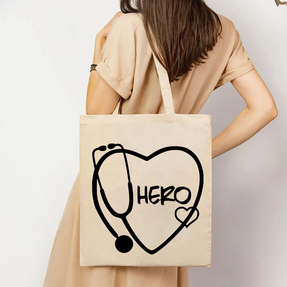 Bolsa de héroe con estetoscopio para mujer, regalo para la escuela de med, bolso de mano para mujer, bonito regalo de enfermera, bolsos de mano para mujer, bolso de mano bonito para médico para mujer