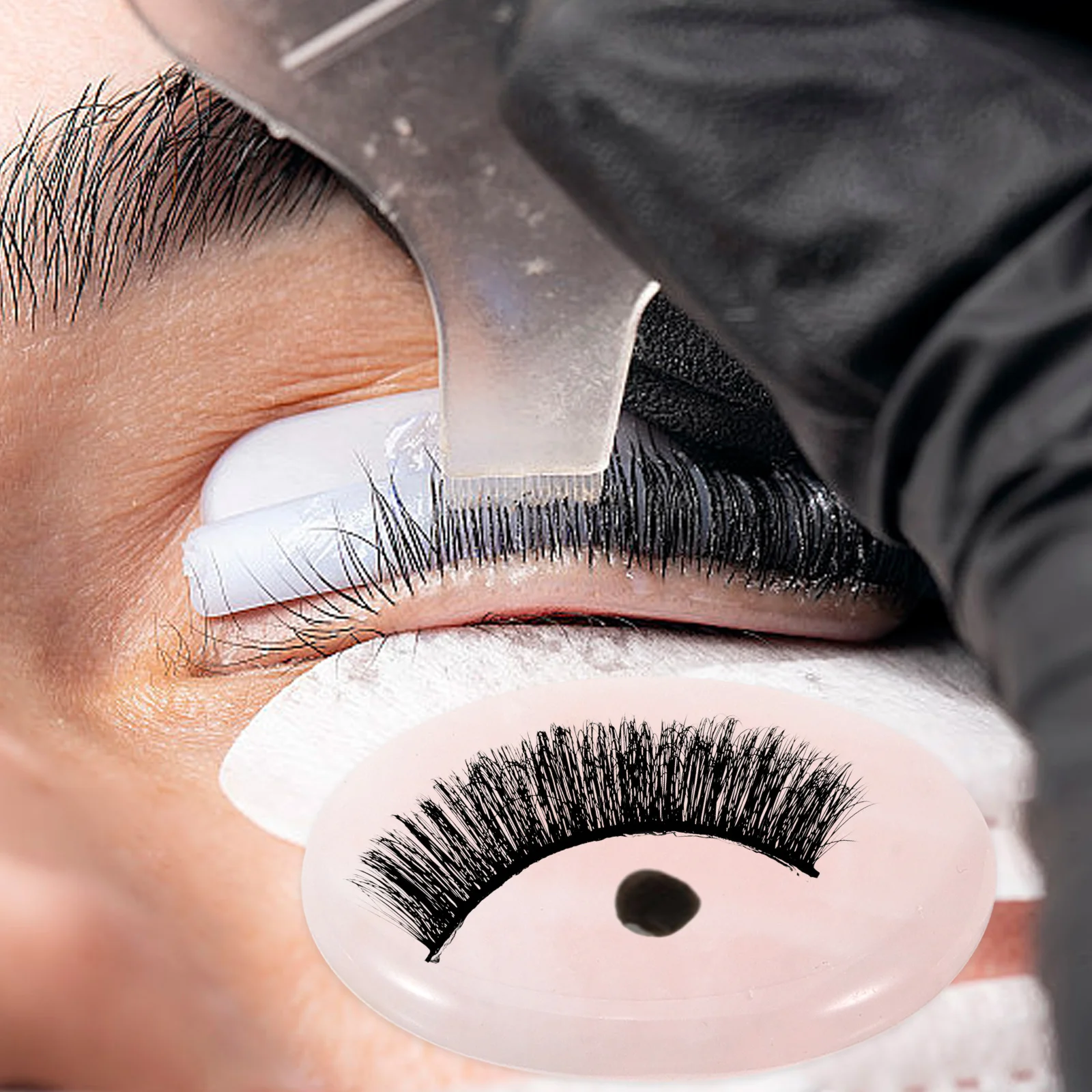 3 個の翡翠まつげ接着剤ホルダーまつげエクステンションパレットつけまつげトレイ移植ツール用コンパクトサイズ優れた耐久性