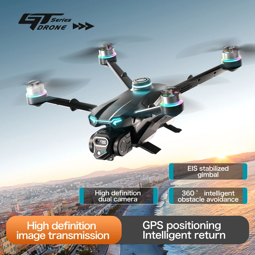 มืออาชีพ GT6 GPS Drone 8K HD กล้องคู่พร้อมหน้าจอ 5G WIFI 360 ° โดรนโดรนแบบพับได้ไร้แปรงถ่านหลีกเลี่ยงอุปสรรคอัจฉริยะ