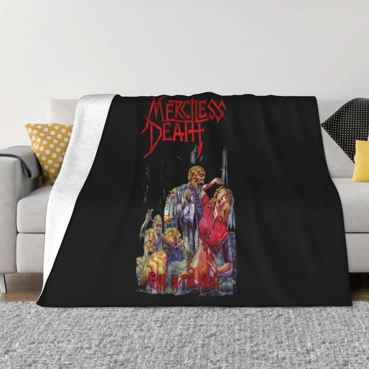 Merciless Death Evil Night Thrash Metal Black Size S To 6Xl Swag Brand Style Promotion Throw Blanket