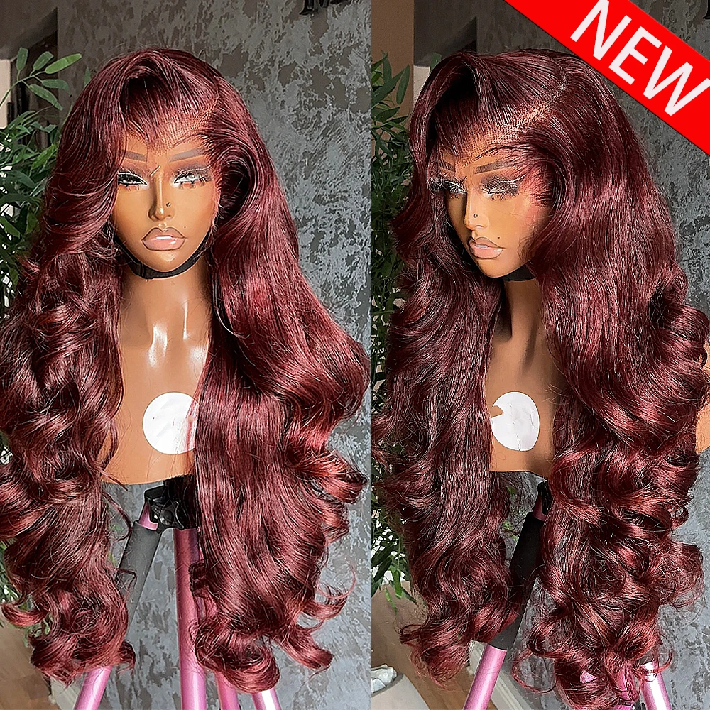 

#99J Color Glueless Wig Human Hair 400 Density Bouncy Curly 13×6 HD Lace Frontal Wig Human Hair Wig 13×4 HD Lace Wig Wear And Go