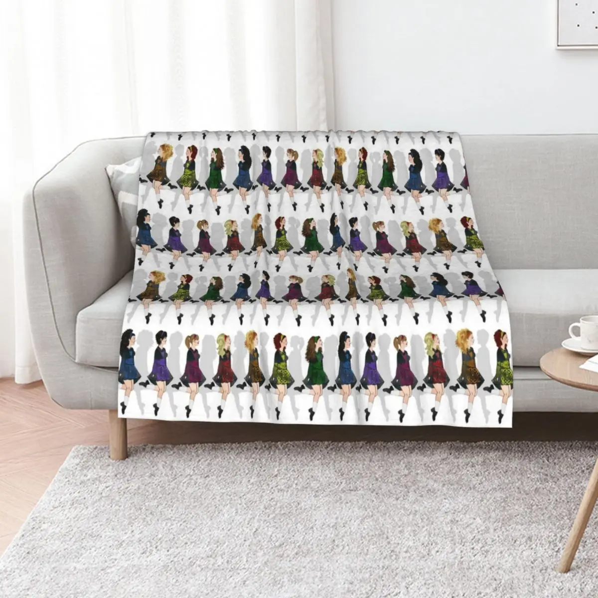 Irish Dance Rainbow Throw Blanket funny gift valentine gift ideas Decoratives cosplay anime Hair Comforter Blankets