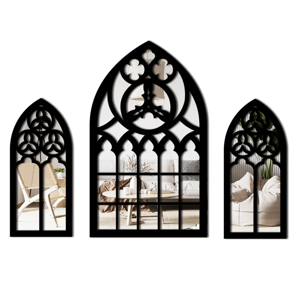 

Farmhouse Window Pane Mirror Wall Decor, Hanging Wood Window Mirror, Decorative Window Mirror for Living Room Bedroom Entryway