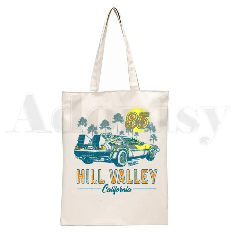 

Back To The Future Graphic New Female Handbags Hot Selling Fashion Handbag Canvas Bag Tote Ladies Casual Shoulder Bag Reusable