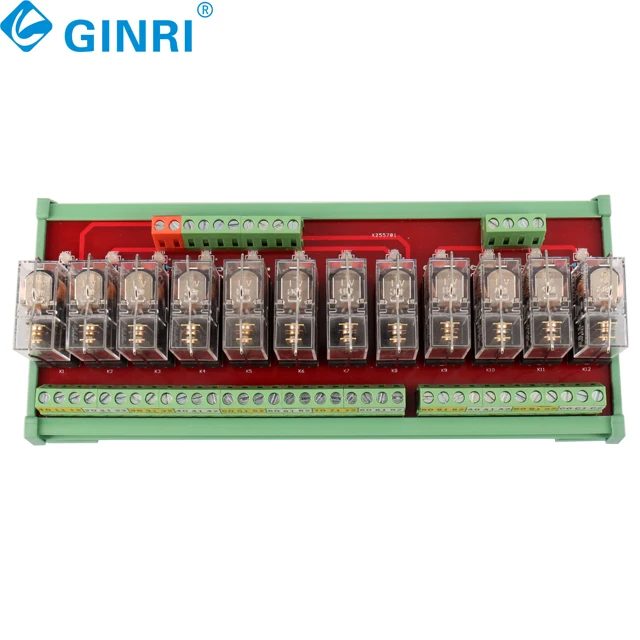 Ginri JR-12L1 DC12V,24V 12  Channels  Relay Module  Interface Relay Block