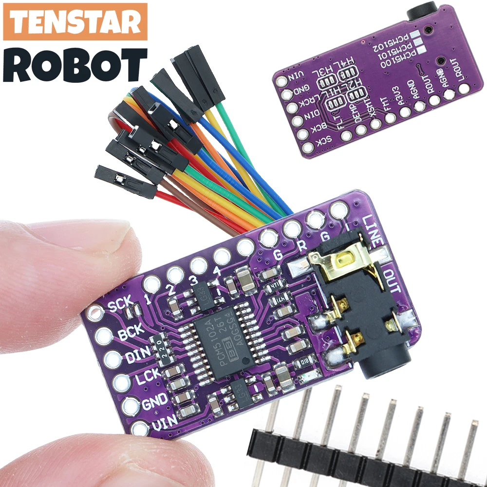 TENSATR PCM5102 Interface I2S DAC Decoder Player Module For Raspberry Pi pHAT Format Board Digital PCM5102A Audio Board