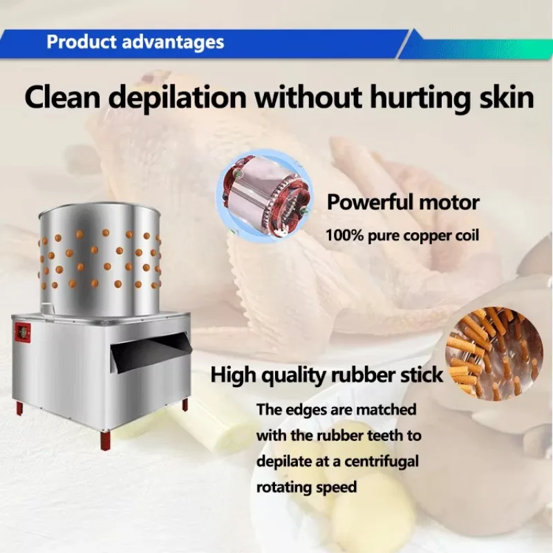 2025 معدات ذبح الدواجن الكهربائية آلة نتف ريش الدجاج والبط والأوز