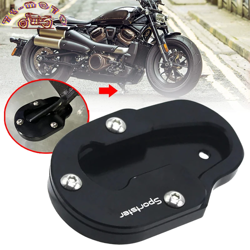 

For Harley Sportster S RH1250 1250S 2021-2022 Motorcycle Accessories Foot Side Stand Enlarger Plate Kickstand Enlarge Extension