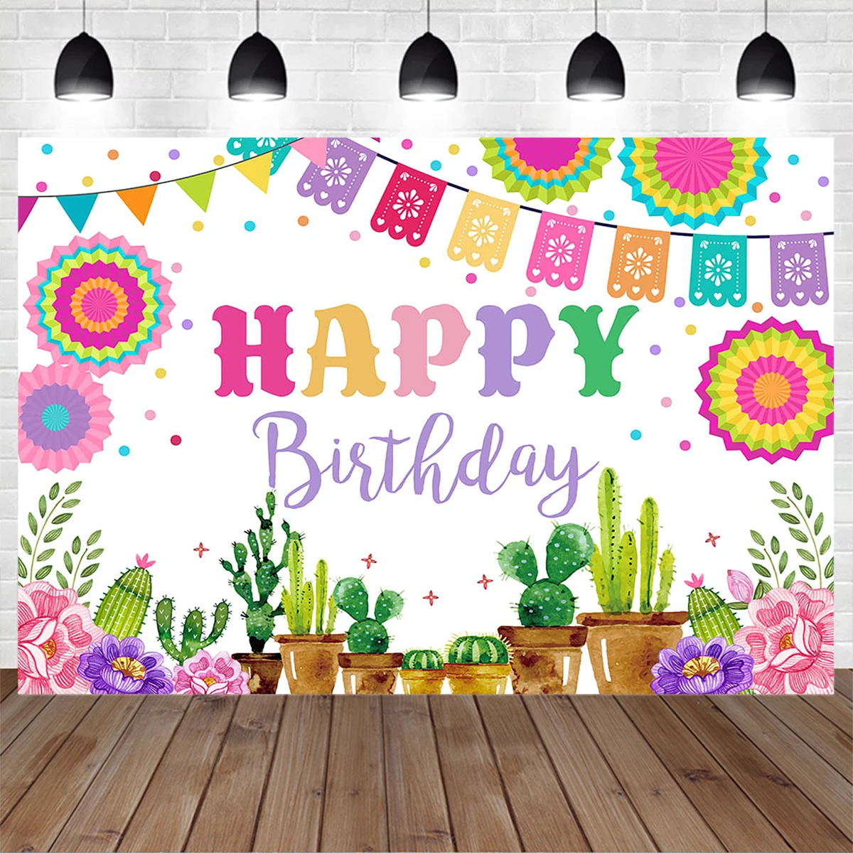 Sweet Girl Birthday Decoration Photography Background Mexican Pattern Cactus Flower Backdrop Newborn Children Photobooth Studio