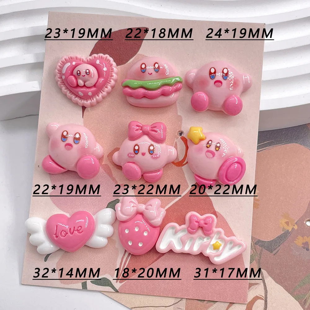 Star Kirby Resin PVC Charm Shoes Accessories Garden Shoes Wooden Clogs Sandals DIY Decoration Children's Birthday Party Gifts