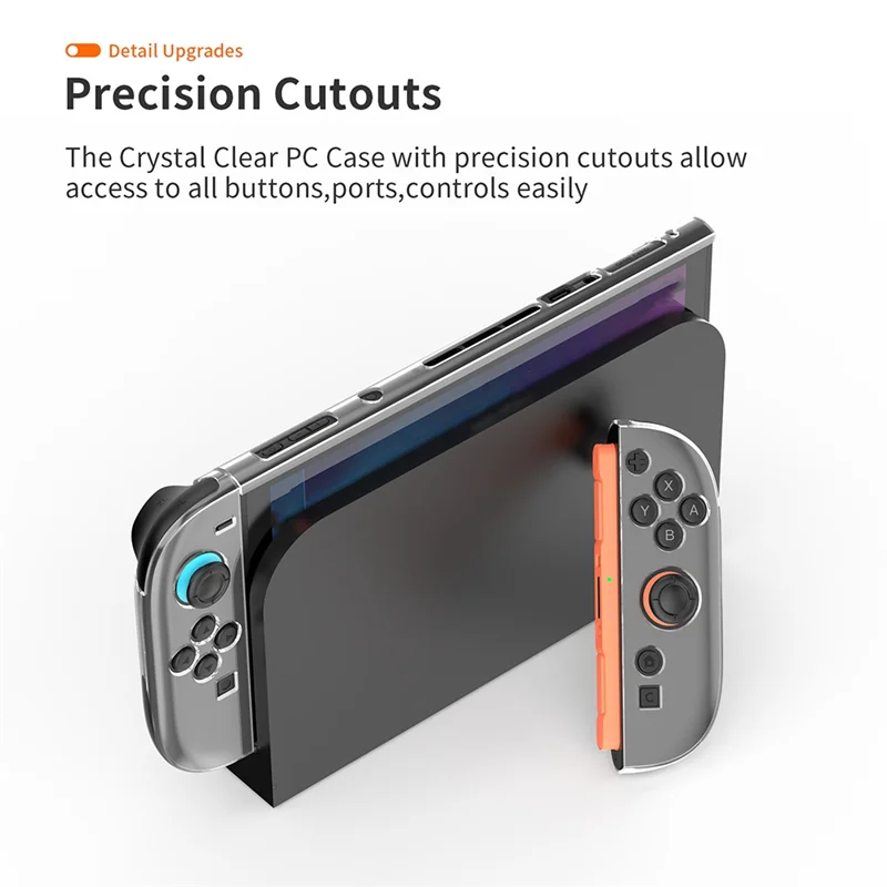 

ABAC-Hard Shell Case Transparent Crystal PC For Nintendo For Switch 2 Protective Cover Anti-Slip Full Console Protection