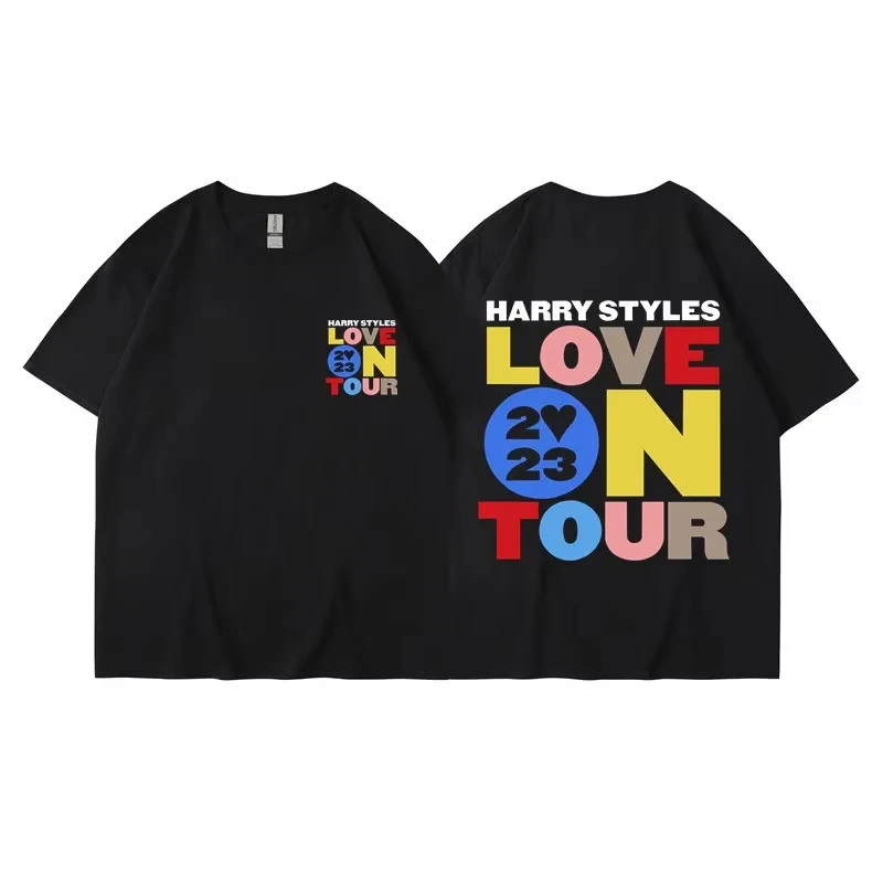 

2025 Fashion Harry Style Loves Touring Summer Men's and Women's 100% Cotton T-shirt Short Sleeve Y2k Hip Hop Street Casual