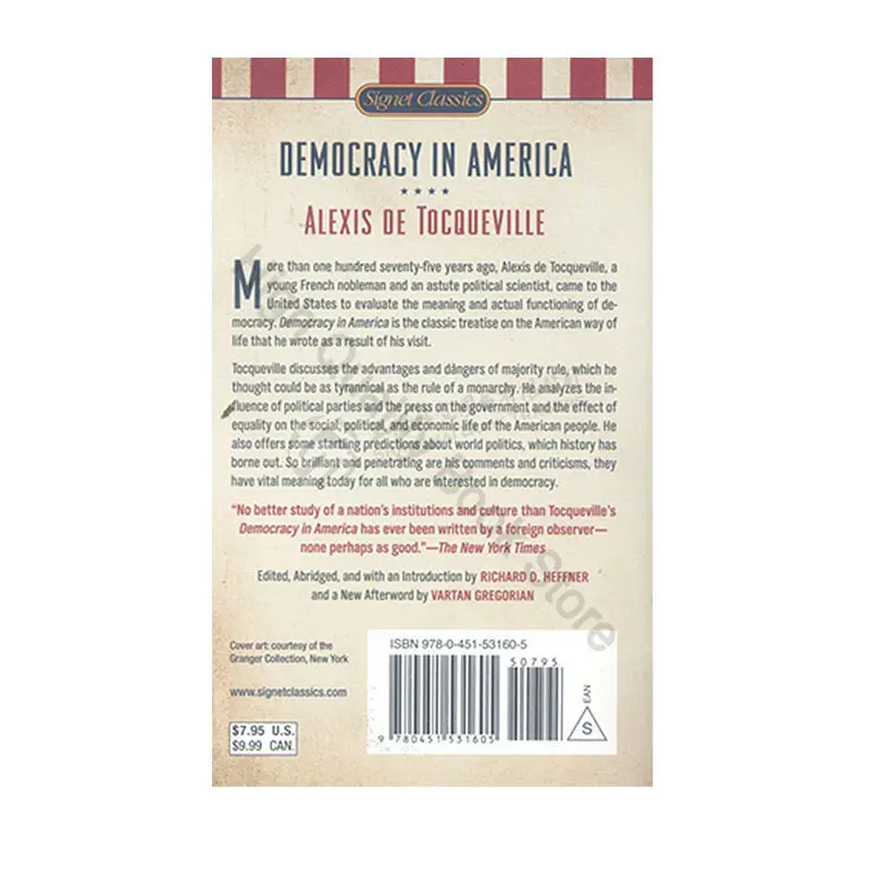 On Democracy In America English Original Democracy In America Democracy In America Books