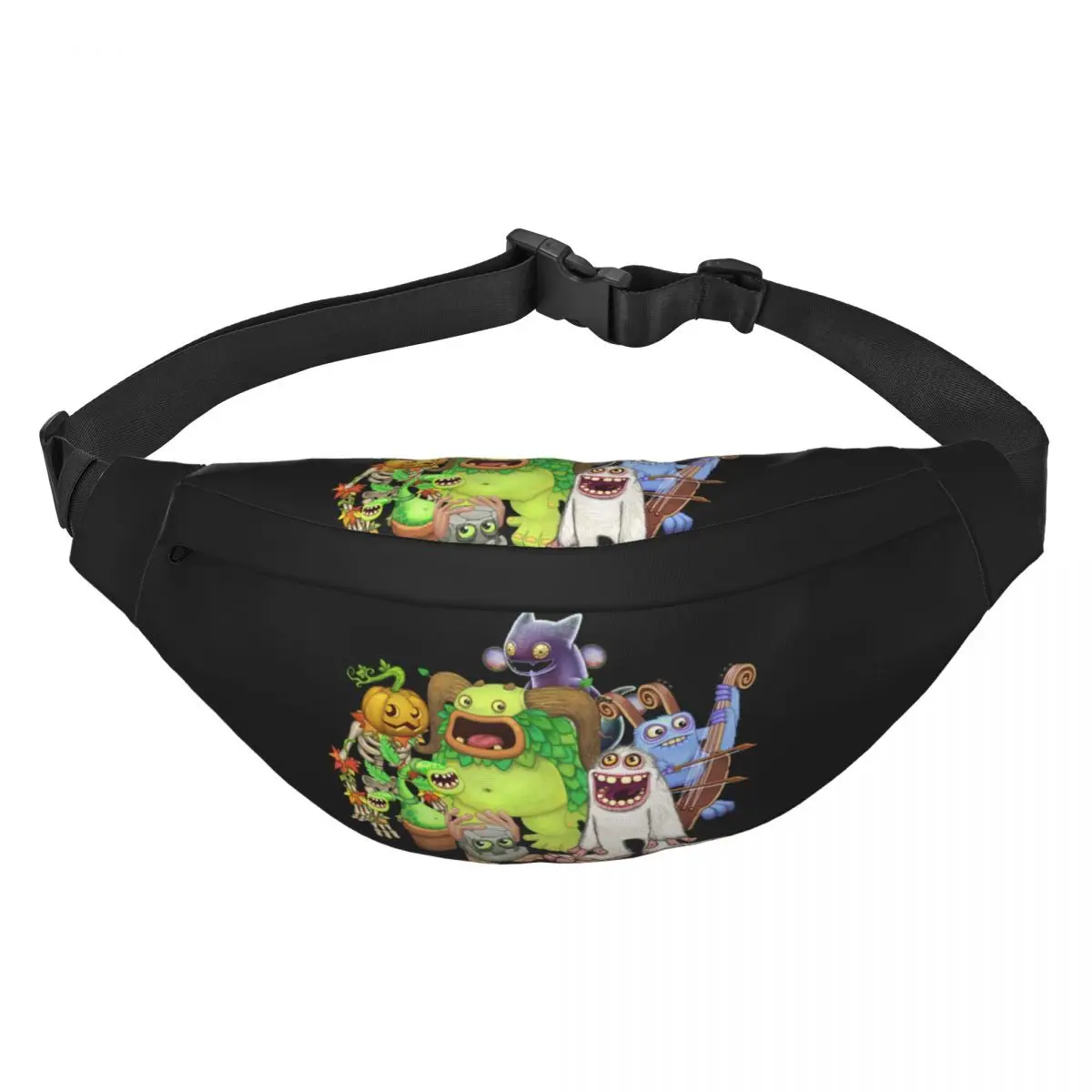 

Cool My Singing Monsters Fanny Pack Women Men Cartoon Anime Game Sling Crossbody Waist Bag for Camping Biking Phone Money Pouch