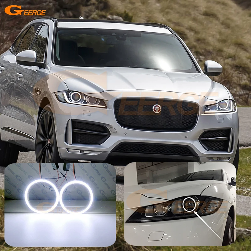 

For JAGUAR F-PACE X761 2015 2016 2017 2018 Day Light Excellent Ultra Bright COB Led Angel Eyes Kit Halo Rings