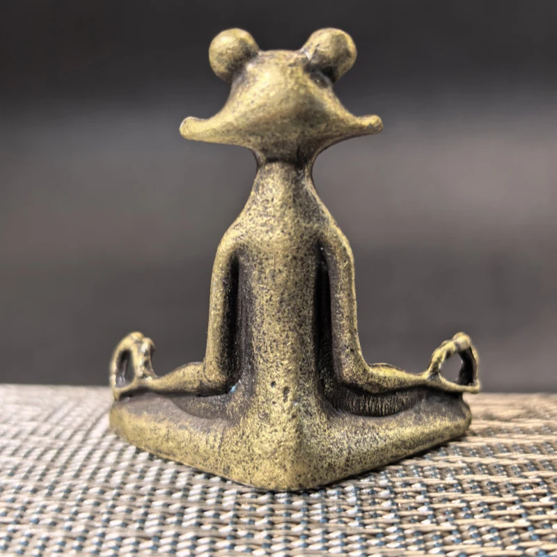 1 قطعة مقبس البخور النحاسي الرجعية زن الضفدع الحلي الصلبة النحاس النقي الضفدع الشاي حامل البخور الحيوانات الأليفة الحلي