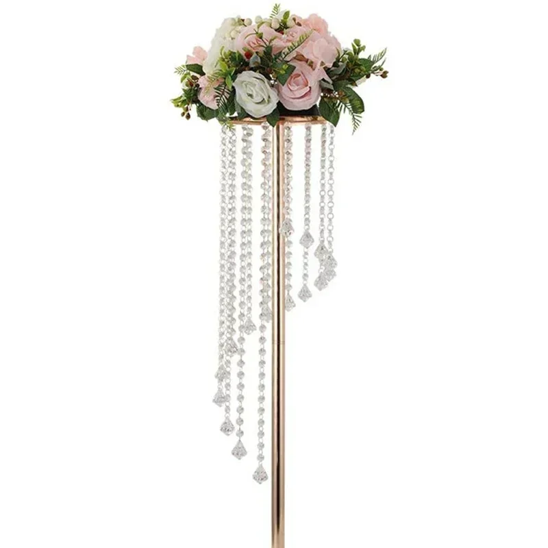 

European romantic wedding acrylic flower stand Western food main table decoration hotel wedding hall ornament Road Yin wrought