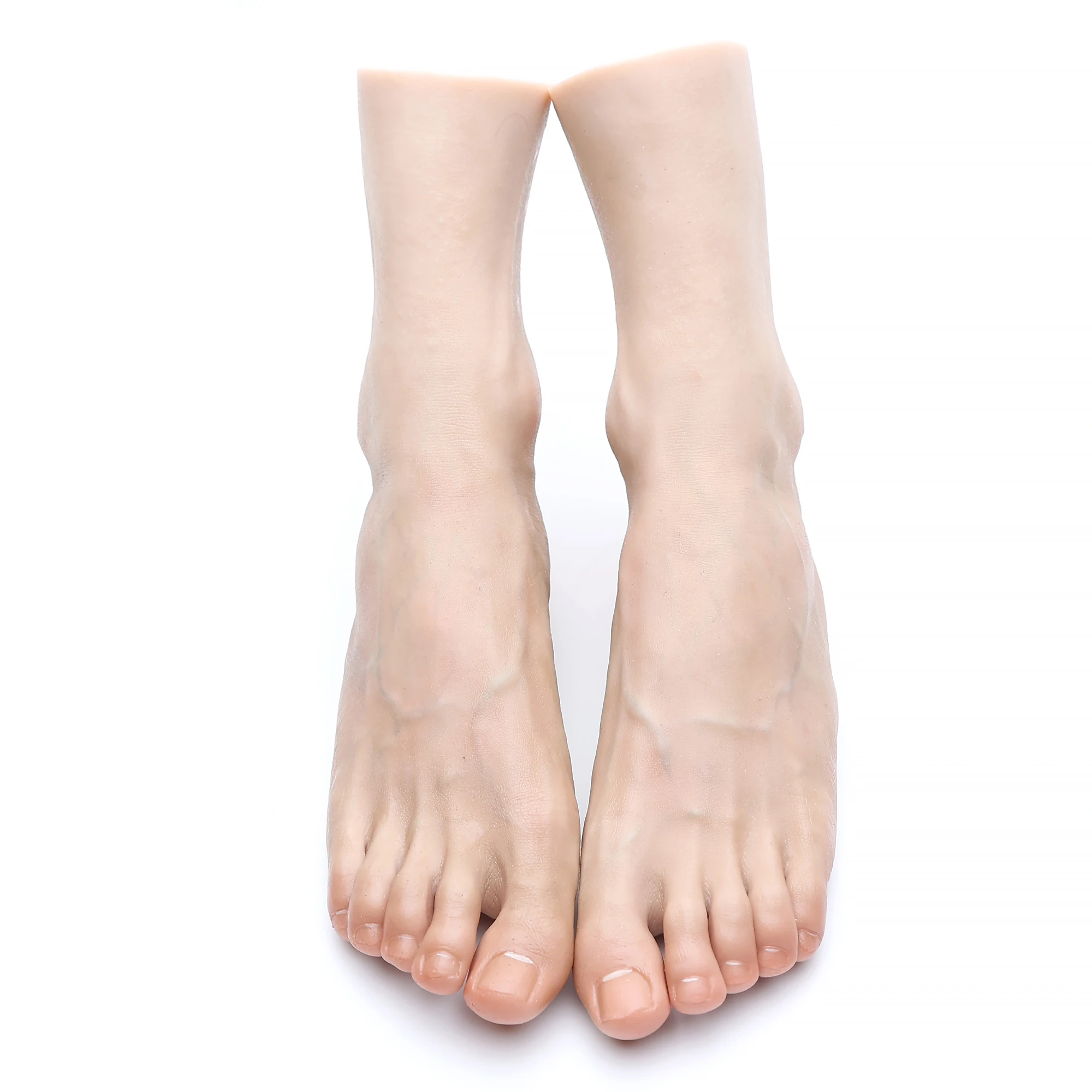 Silicone Foot Model Male False Nail Practice Foot Mannequin Feet Fetish For Footjob Shoes Jewelry Display Customized DZW40