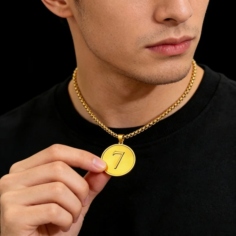 

Высококачественное ожерелье из нержавеющей стали с монетой для женщин и мужчин, уникальный модный водонепроницаемый круглый кулон, модные ювелирные аксессуары
