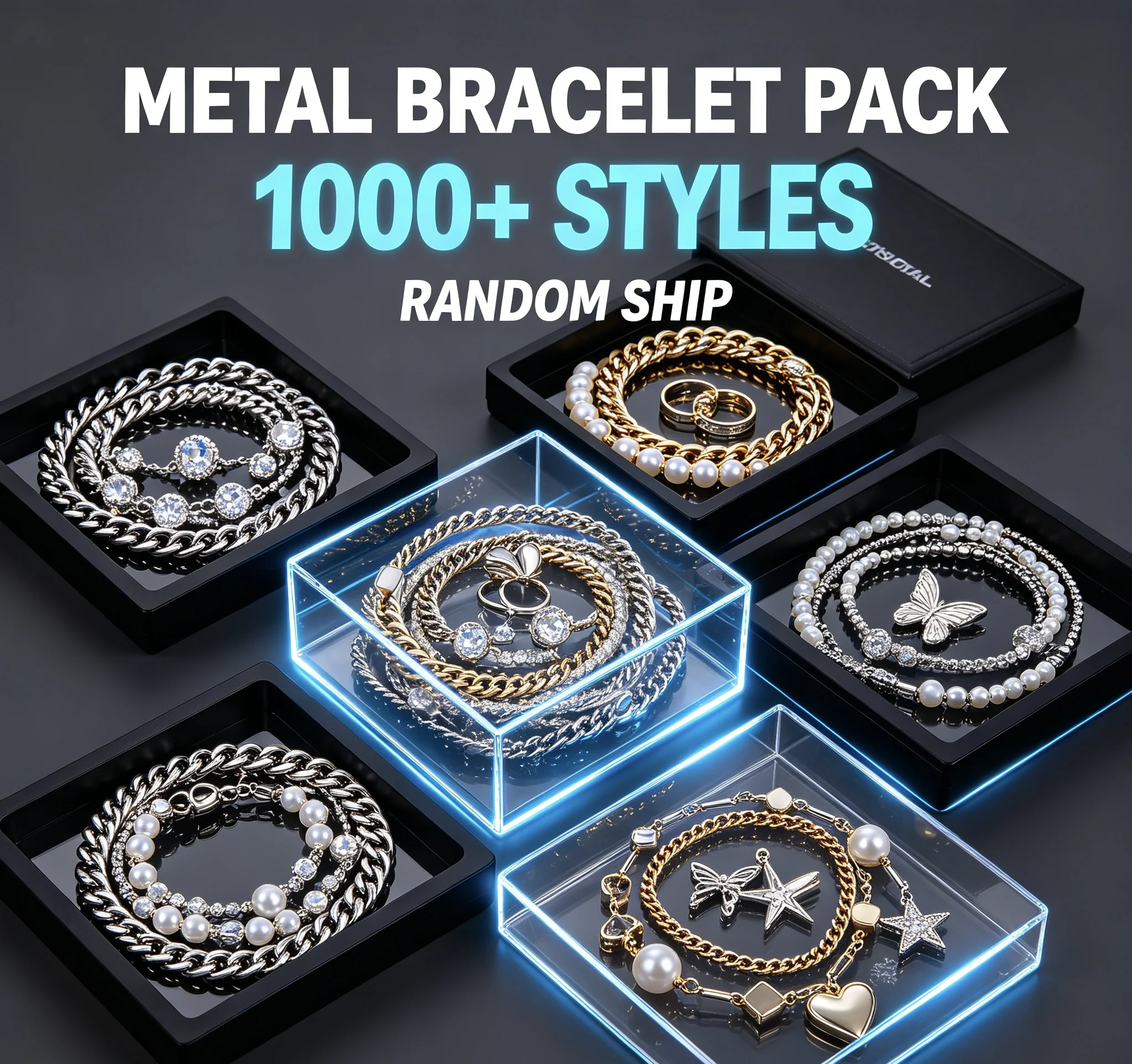 "Lucky Draw Jewelry Mystery Box" Random Rings, Necklaces, Earrings & Bracelets" Surprise Jewelry Inside!"
