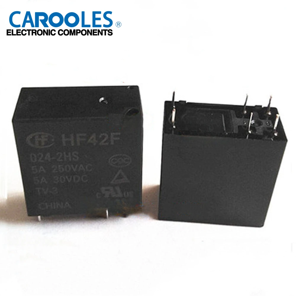 10PCS  NEW Relay HF42F-005-2HS HF42F-012-2HS HF42F 012 2HS HF42F-024-2HS 5A 250VAC 5V 12VDC 24V 6PIN High Quality Power Relay